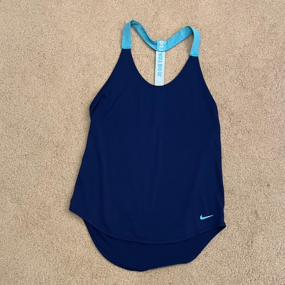 EUC NIKE DRI-FIT Elastika Royal Blue Training Tank Top, Size XS - Picture 5 of 13